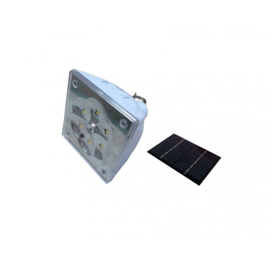 Bec Led Cu Panou Solar, Control Prin Telecomanda, 600mah, 100 Lumeni, Lumina Rece, Alb