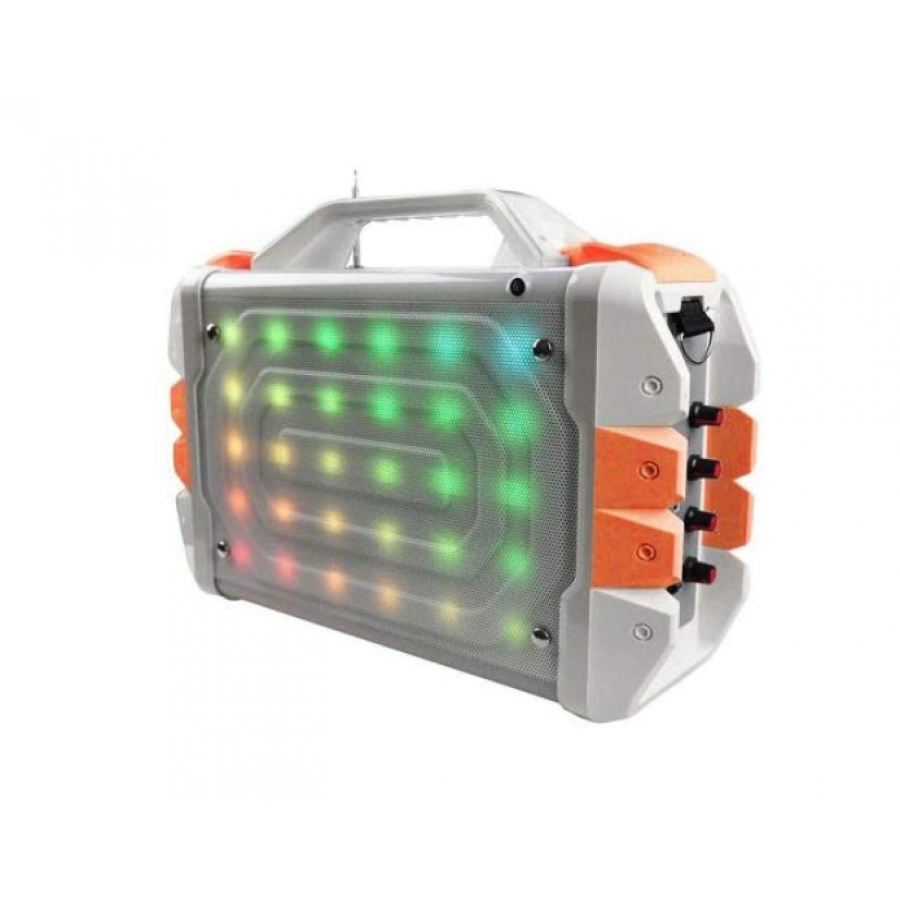 Boxa Portabila, Accesorii Incluse, Control Prin Telecomanda, 30w, Conectivitate Bluetooth, Mp3, Tf Card, Radio Fm,lumini Disco, Gri/portocaliu/alb