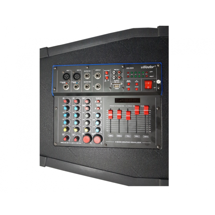 Boxe Profesionale 600 W 30 Cm, 2 Microfoane Wi-fi, Karaoke , Bluetooth , Usb , Card , Radio