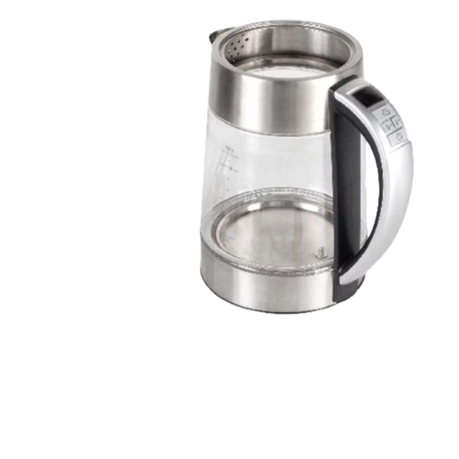 Fierbator Pentru Ceai, Material Din Sticla, Putere 2000 W, Capacitate 1.7l, Rotire La 360°, Oprire Automata, Argintiu