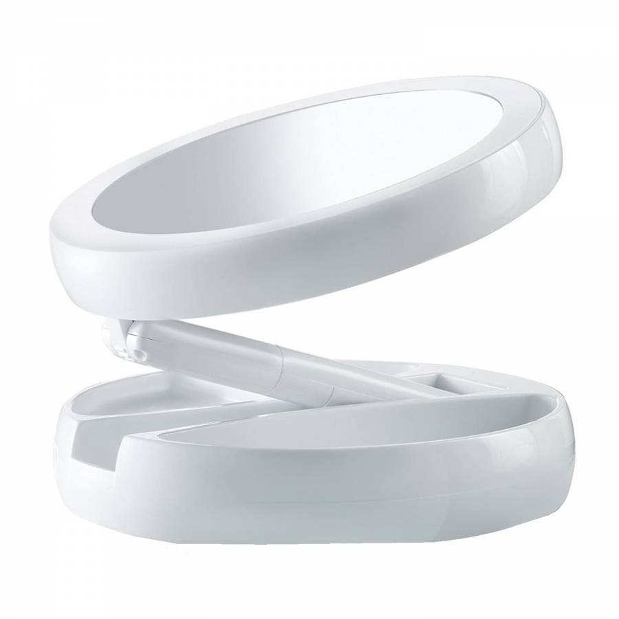 Oglinda Iluminata pentru Machiaj KlaussTech, Marire 10x, Reglabila, Usor de Folosit, Usor de Instalat, Alb