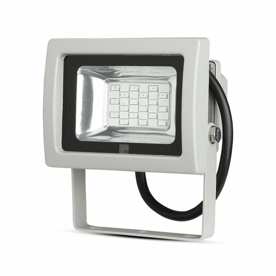 Reflector LED, Putere 10W, Lumina RGB, Control prin Telecomanda, Rezistent, IP65, Gri