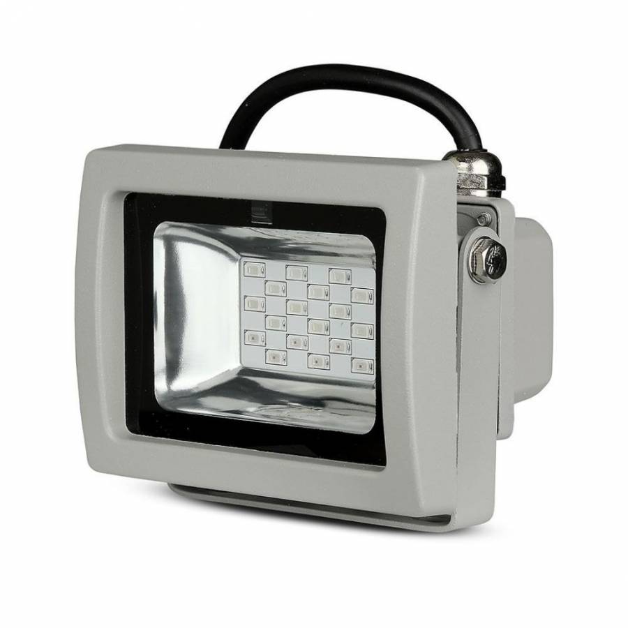 Reflector LED, Putere 10W, Lumina RGB, Control prin Telecomanda, Rezistent, IP65, Gri