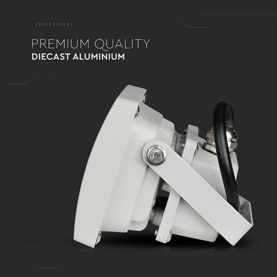 Reflector LED, Putere 10W, Lumina RGB, Control prin Telecomanda, Rezistent, IP65, Gri