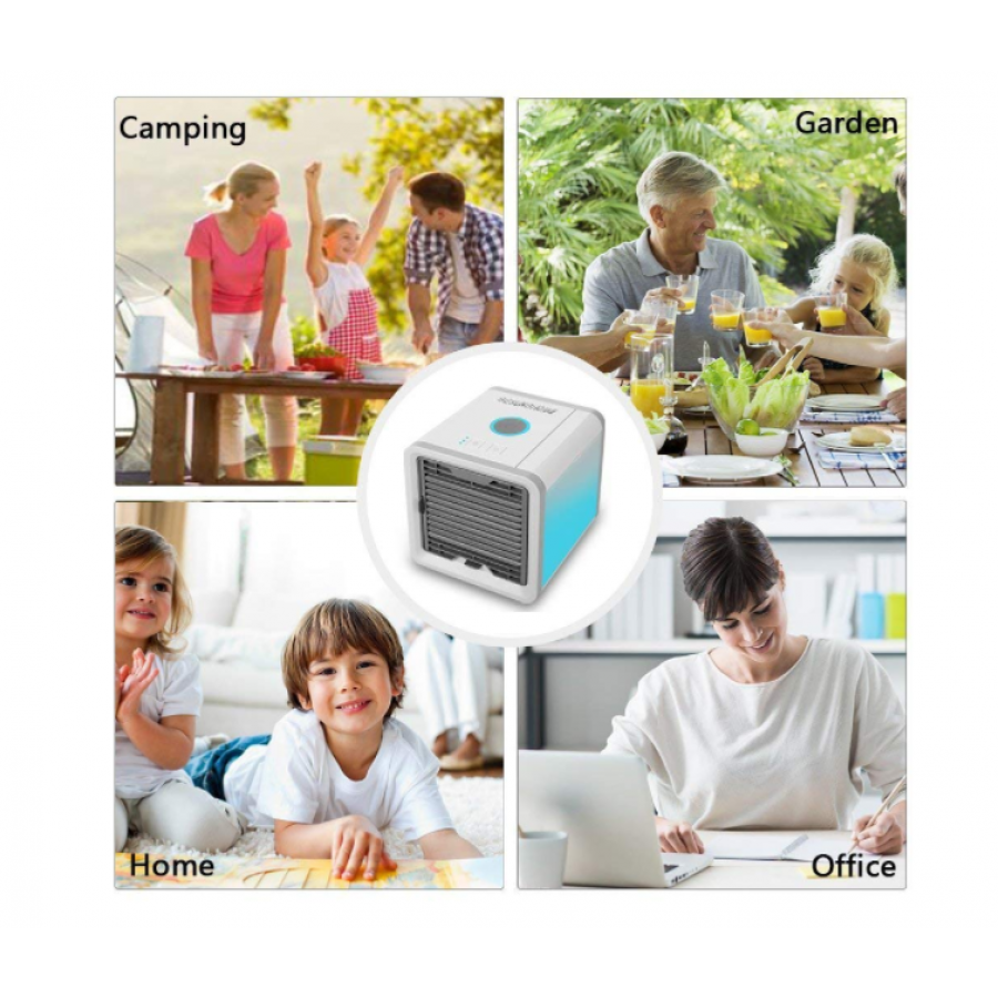 Umidificator De Aer, 3 Functii, Alimentare Usb, Lumina Led, Silentios, Compact, Simplu De Folosit, Consum Redus De Energie, Alb/albastru