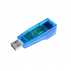 Adaptor KlaussTech pentru cablu retea, Interfata USB, Indicator LED, 10/100Mbps, 21 x 57 x 17 mm, Port RJ45, Tip B, Albastru