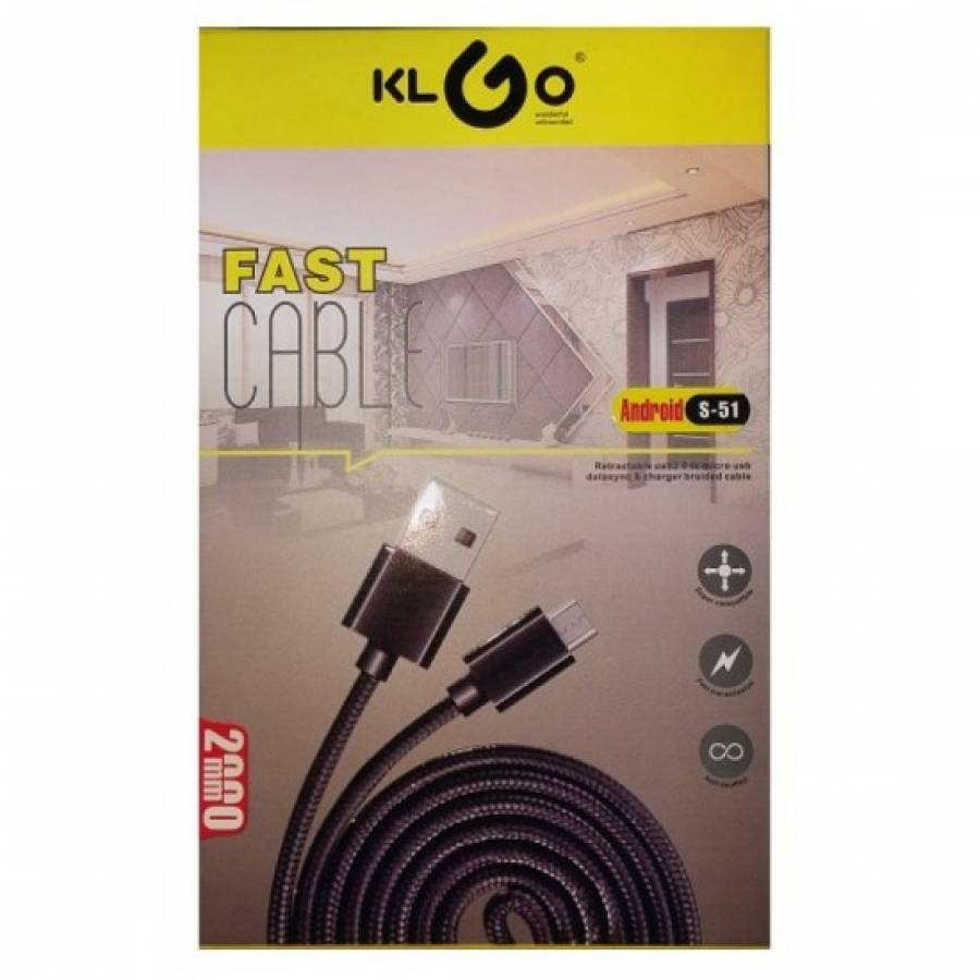 Cablu de incarcare si date Micro USB, Lungime 2 m, Conector 2 USB 2.0, Negru