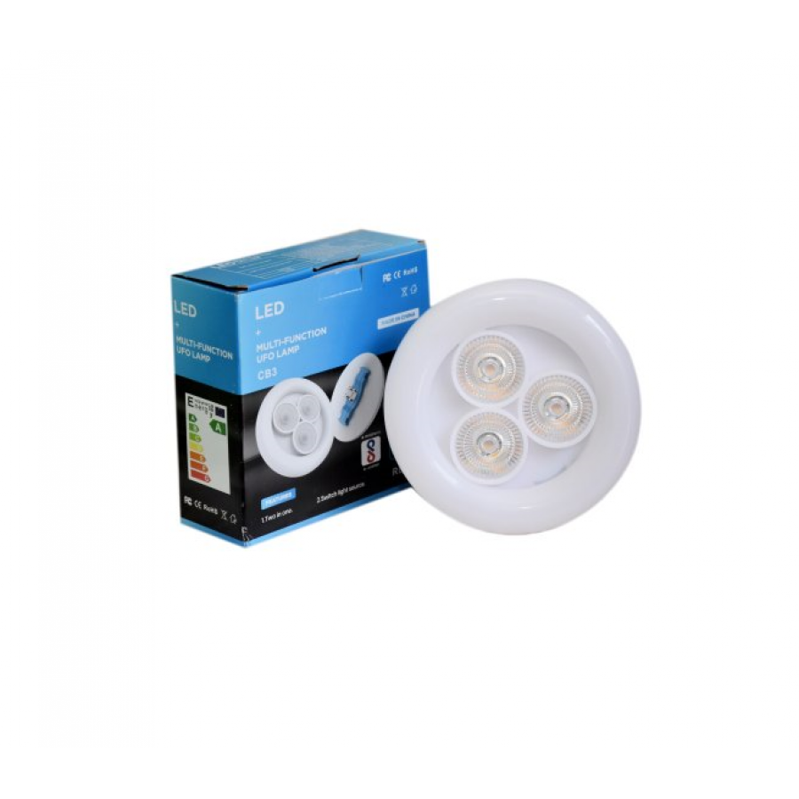 Lampa LED KlaussTech, 28 W,  Tensiune 230 V, Plastic, Forma rotunda, Culoare Alb
