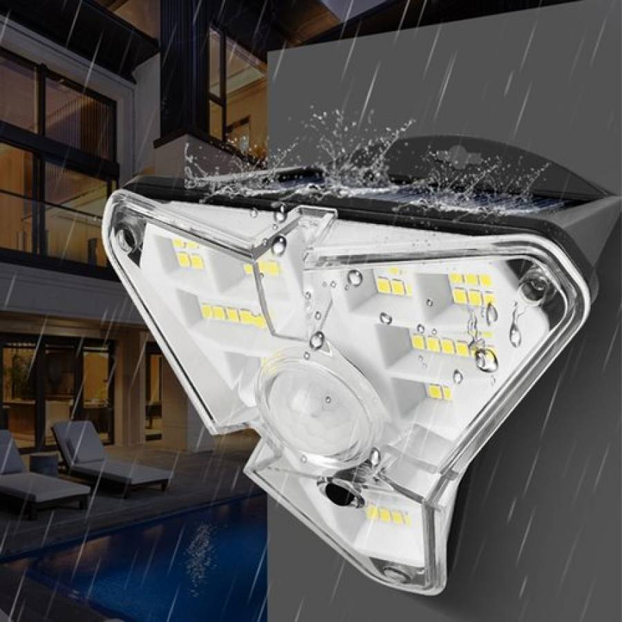 Lampa LED COB KlaussTech de exterior, Panou solar, Senzor miscare, Autonomie 10h, 1200 mAH, IP65, Negru