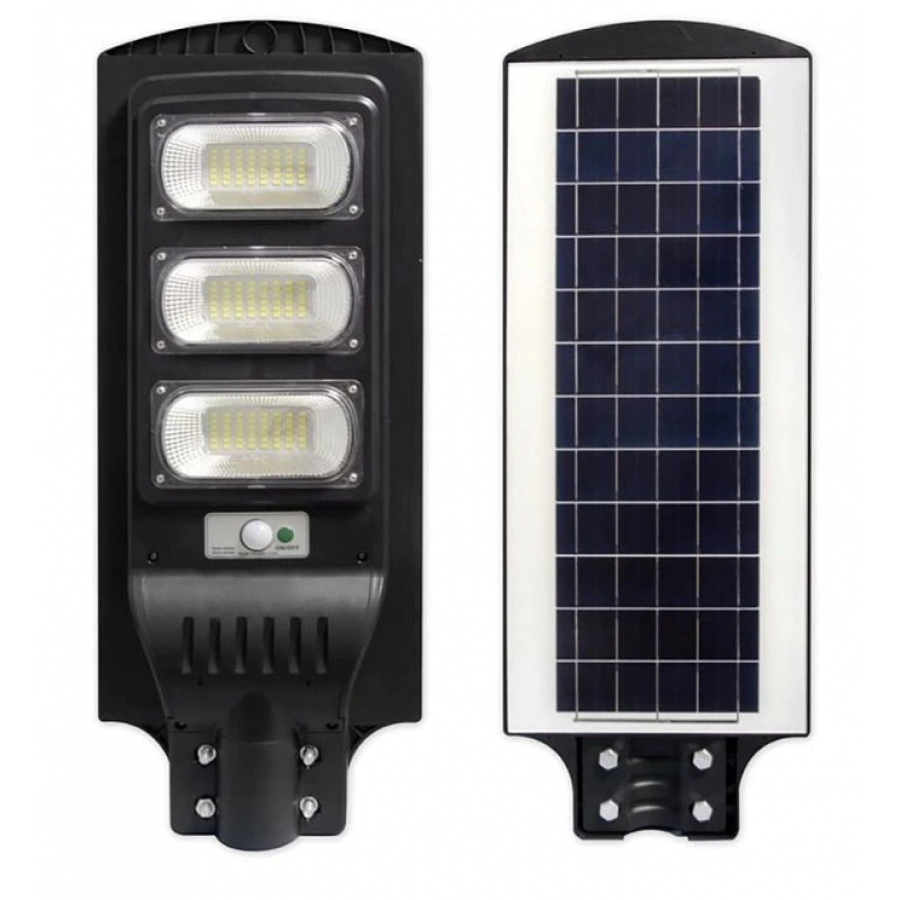 Lampa KlaussTech Solara LED SMD cu Senzor de miscare si Telecomanda, 150 W, IP65, 6000 K, 3000 lm, Carcasa ABS, Autonomie 30000 h, Negru