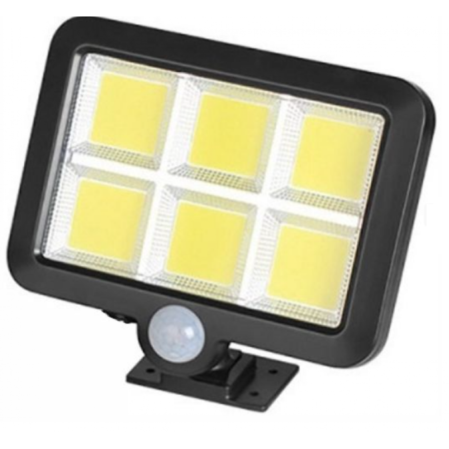 Lampa Solara KlaussTech 6W cu Panou solar, Senzor, Acumulator incorporat, Plastic, Modern, Negru