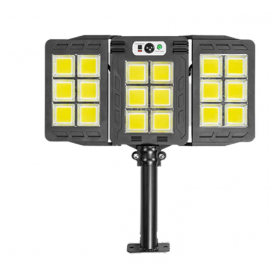 Lampa Solara KlaussTech pliabila cu Senzor de Miscare, Acumulator litiu, ABS, 3 Moduri de iluminare, 100 W, IP65, Negru