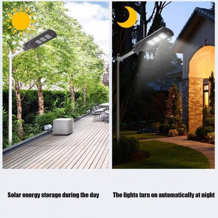 Lampa Solara KlaussTech 90 W, 6500 K,  Baterie 12000 mAH, IP65, Panou solar 6V 15W, Modern, Negru