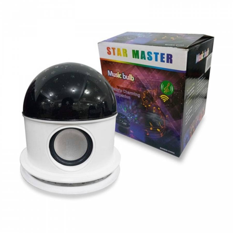 Lampa de Veghe KlaussTech cu muzica, Rotativa 360, Bluetooth, Alimentare la retea sau 3 x AAA, Alb