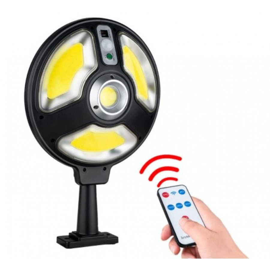 Lampa Solara KlaussTech cu Acumulator, Telecomanda, Panou solar, 3000 mhA, Negru