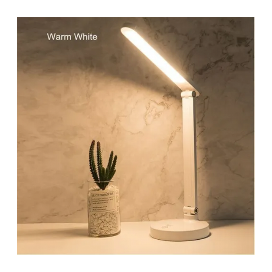 Lampa LED KlaussTech de Birou, 2.5 W, 65 cm, Baterie reincacabila, 3000-6000 K, DC 5V / 1A, Moderna, Alb