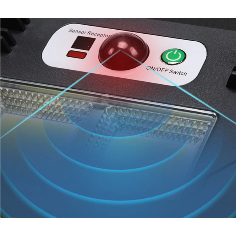 Lampa Solara KlaussTech pliabila cu Senzor de Miscare, Acumulator litiu, ABS, 3 Moduri de iluminare, 100 W, IP65, Negru