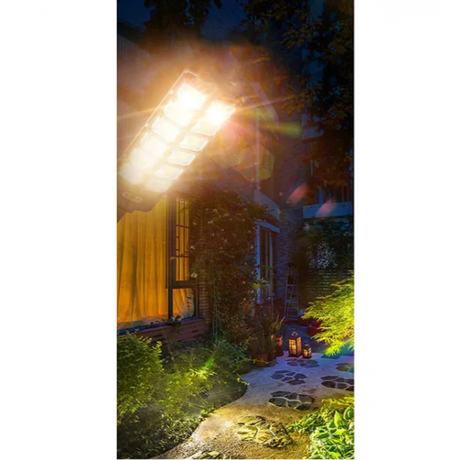 Lampa KlaussTech Solara LED SMD cu Senzor de miscare si Telecomanda, 150 W, IP65, 6000 K, 3000 lm, Carcasa ABS, Autonomie 30000 h, Negru