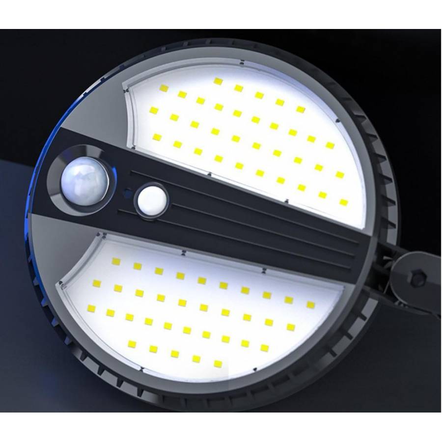 Lampa Solara KlaussTech 70 LED, Telecomanda, Acumulator 2400 mAH, Panou solar, IP65, 450 lm, Negru