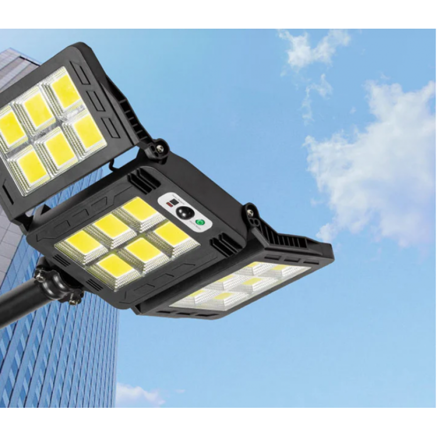 Lampa Solara KlaussTech pliabila cu Senzor de Miscare, Acumulator litiu, ABS, 3 Moduri de iluminare, 100 W, IP65, Negru