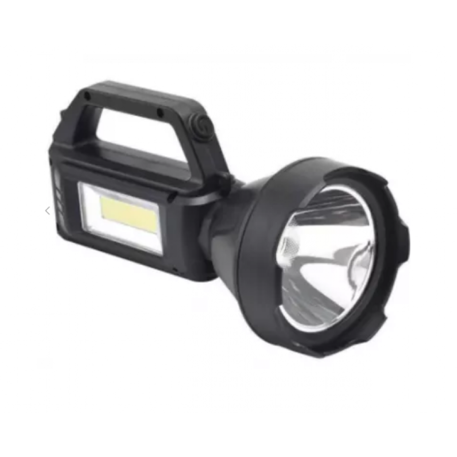 Lanterna KlaussTech de mana cu Iluminare laterala, Impermeabila, Functie Power Bank, Rezistent la impact, Negru