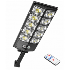 Lampa KlaussTech Solara Stradala, LED SMD de 60 W, IP65, 3600 lm, 6000 k, Control de la distanta, 3000 mAH, ABS, Negru
