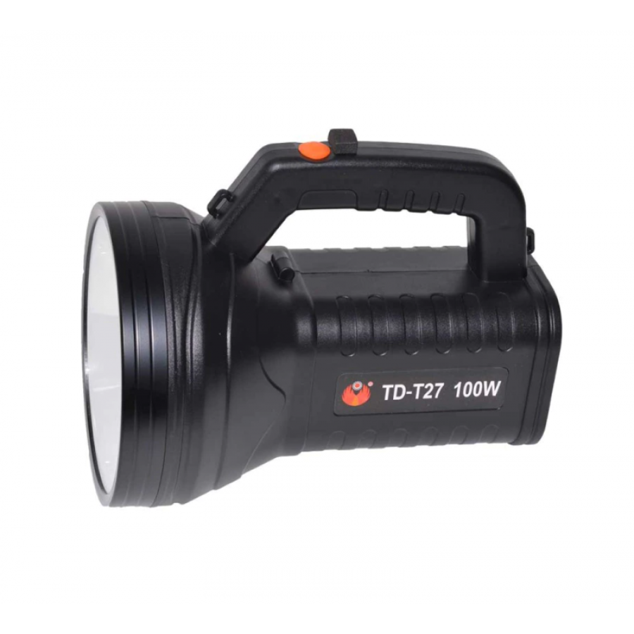 Lanterna KlaussTech cu LED 100 W, 1500 lm, Acumulator Li-ion 6000 mAH, Plastic ABS, 2 Faze de lumina, Negru