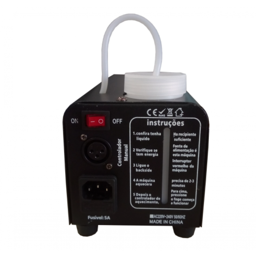 Masina de fum KlaussTech 600 W, Telecomanda cu fir, 1.5 L, AC 220 - 240 V, 50 - 60 Hz, Negru