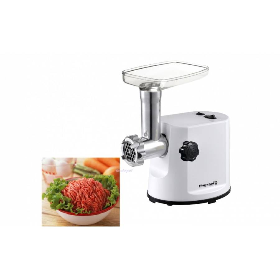 Masina de tocat carne 1000 W, 1Kg/mim, Lame din Otel inoxidabil, Accesoriu Kibbe, Accesoriu carnati, Accesoriu impingere, Alb