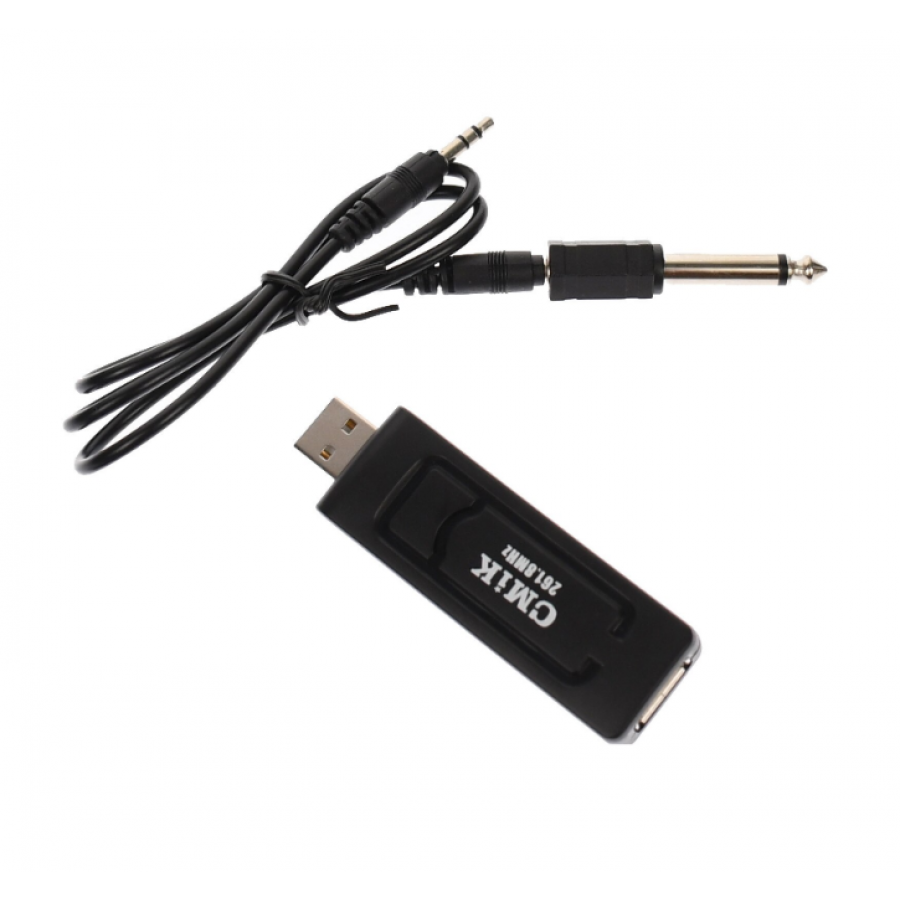 Microfon Wireless cu receptor, UHF, AUX 6.35 mm, 110 dB, 50Hz - 18kHz, Alimentare 2 x baterie AA, 3 V, Negru