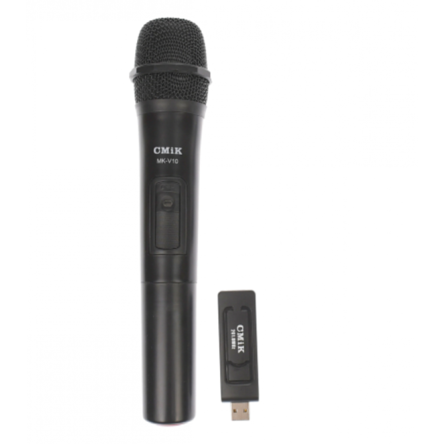 Microfon Wireless cu receptor, UHF, AUX 6.35 mm, 110 dB, 50Hz - 18kHz, Alimentare 2 x baterie AA, 3 V, Negru