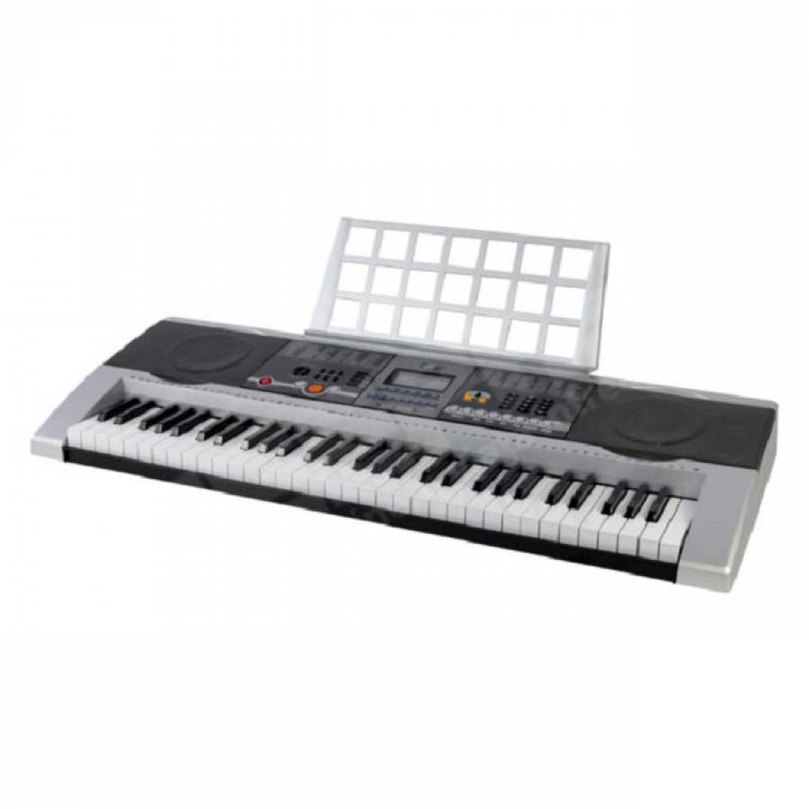 Orga Electronica Profesionala Cu 61 De Clape , 100 Tonuri Si 100 Ritmuri , 10 Melodii Demonstrative , Conectivitate Prin Usb , Tip Tastatura Standard , Ecran Lcd , Culoare Argintiu