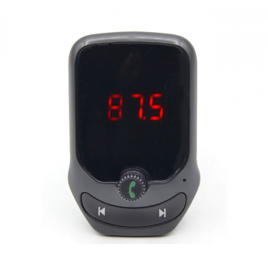 Modulator Auto KlaussTech, Bluetooth, 2 x Porturi USB, Micro SD, Ecran LED, 87 dB, ABS, Handsfree, Negru