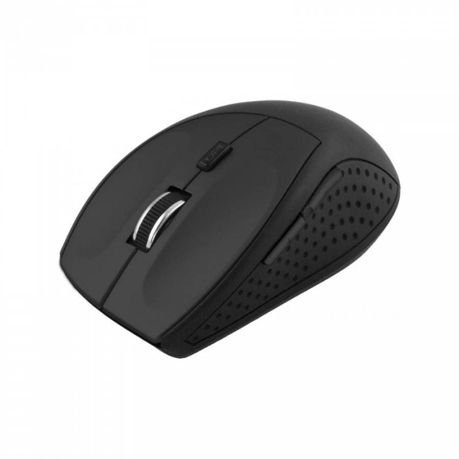 Mouse Bluetooth cu Senzor Optic, 1000/2400 DPI, 6 Butoane, Forma ergonomica, Distanta de actiune 10 m, Negru