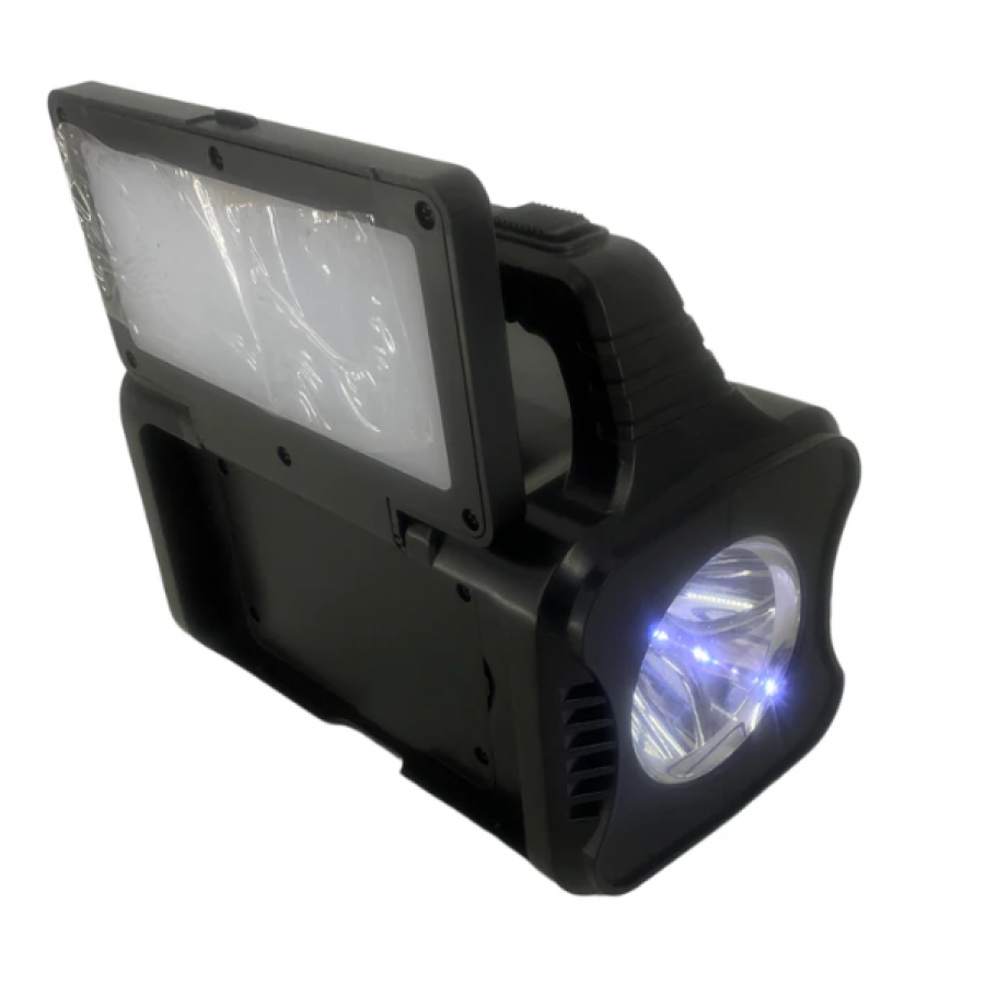 Sistem Solar de Iluminare cu Lanterna, 4 Becuri, MPE3 Player Bluetooth, Port USB, FM Radio, 1200 mAH, ABS, Negru