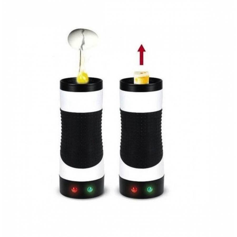 Aparat KlaussTech de preparat omleta, 210 W, Iluminare LED, Gatire verticala, 15 x 25 x 15 cm, Alb/Negru