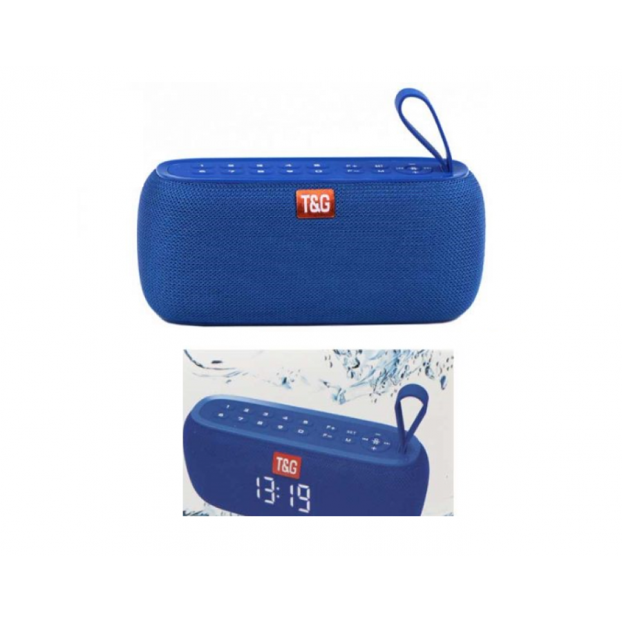 Boxa Portabila cu Afisaj Digital si Conexiune Bluetooth, Radio FM, Ceas, MP3, TF / USB, 2 x 5 W, Handsfree, Albastru