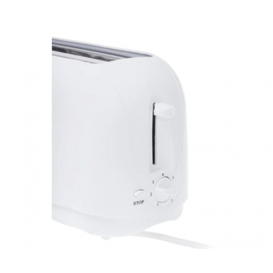 Prajitor de paine, 1300 W, Capacitate 4 felii, 7 Trepte de putere, Buton Stop, Tava firimituri, Alb