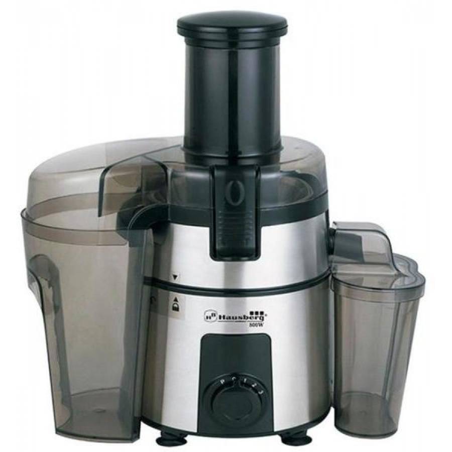 Storcator de fructe 800 W, Motor din cupru, 1 L, Lame din Otel, 220 V, Recipient suc si pulpa, Argintiu/Negru