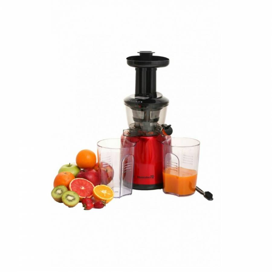Storcator de fructe prin presare la rece, 150 W, 70 dB, Filtru cu sita dubla, Accesorii incluse, 50 - 60 Hz, Rosu