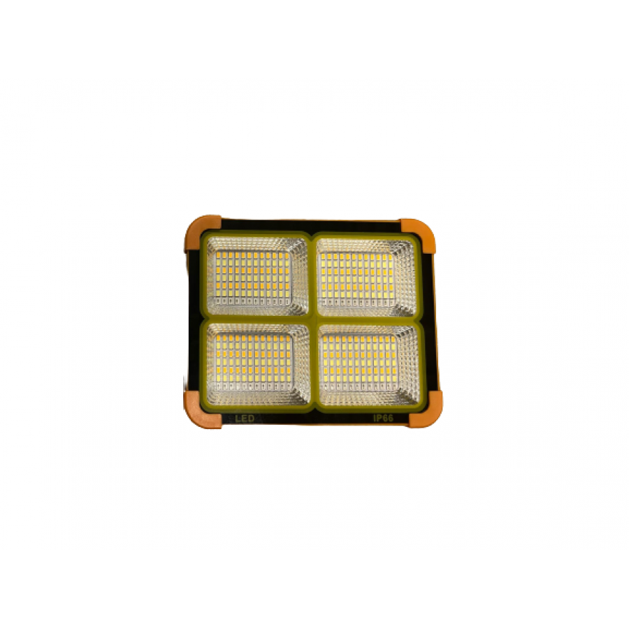 Proiector Solar LED KlaussTech cu Panou Solar, Waterproof IP66, 300 W, 8000 lm, Iesire USB, Modern, Galben