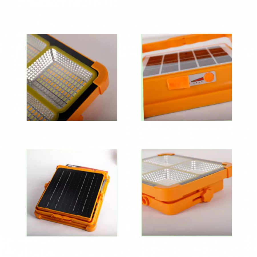 Proiector Solar LED KlaussTech, Protectie IP66, Panou Solar, 1500 mAH, Temperatura culoare 6500 K, Modern, Portocaliu