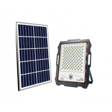 Proiector Solar KlaussTech de 300 W cu Panou Solar, Material Aluminiu, Acumulator 30000 mAH, IP67 Waterproof, 3000 lm, Negru