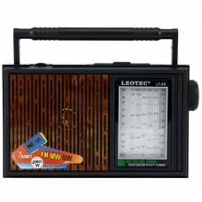 Radio Portabil FM/MW/SW cu difuzor 3.5 inch, Putere 3 W, 8 ohmi, AC 220V/50 Hz, Antena telescopica, Retro, Negru/Maro