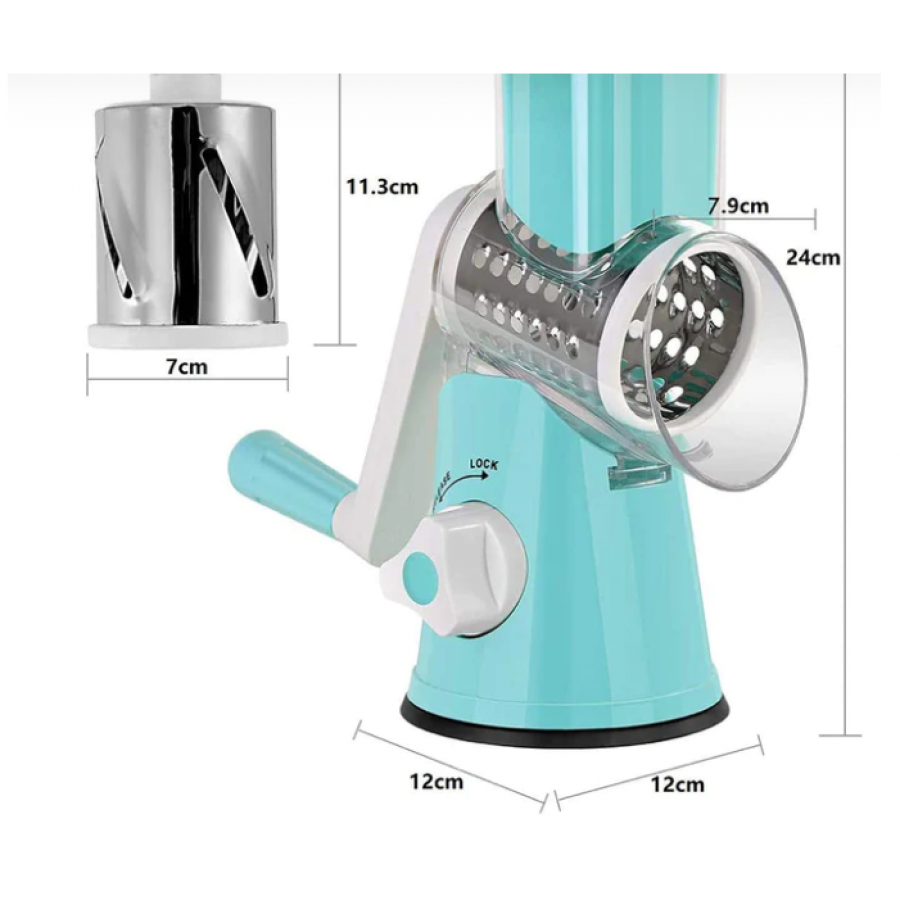 Razatoare KlaussTech Multifunctionala 3 in 1, Lame din Otel Inoxidabil, Carcasa din plastic, 24 cm x 12 cm, Albastru
