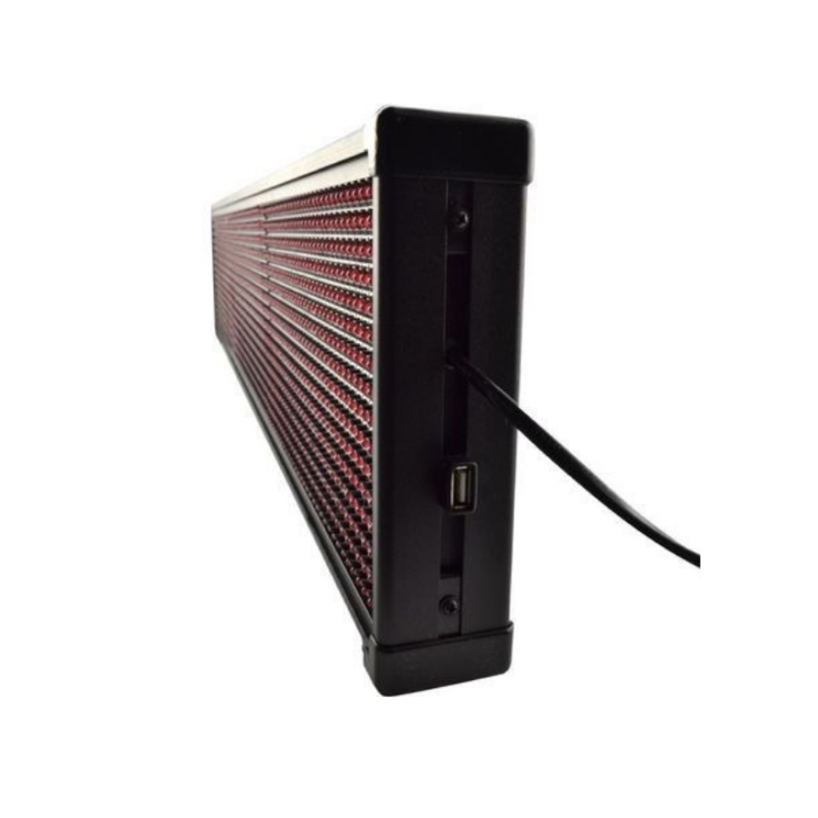 Reclama Luminoasa KlaussTech 400 x 40 cm, LED Rosu, Wi-Fi, Temperatura, Unghi 120°, ABS, Negru