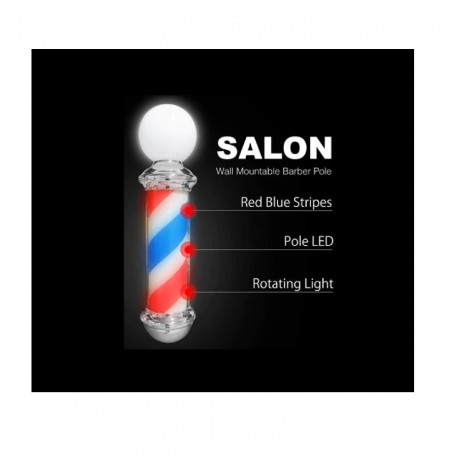 Iluminator Barber Shop, KlaussTech, Iluminare LED, Functie rotire, Design modern, Montare usoara, Argintiu