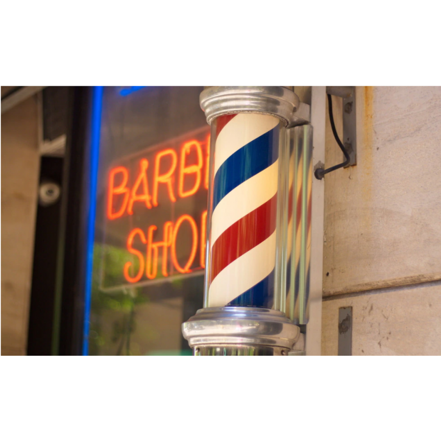 Iluminator Barber Shop, KlaussTech, Iluminare LED, Functie rotire, Design modern, Montare usoara, Argintiu