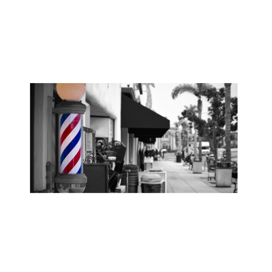 Iluminator Barber Shop, KlaussTech, Iluminare LED, Functie rotire, Design modern, Montare usoara, Argintiu