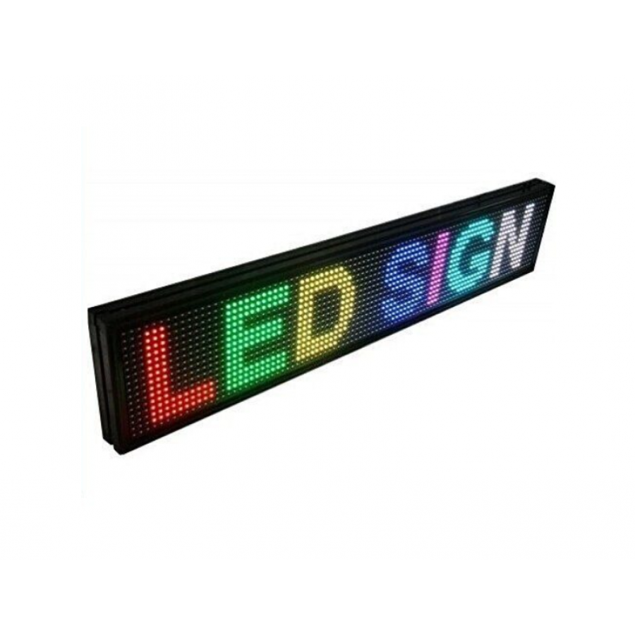Reclama Luminoasa KlaussTech 300 x 40 cm, LED RGB, Vizualizare 120°, Wi-Fi, Temperatura, Negru